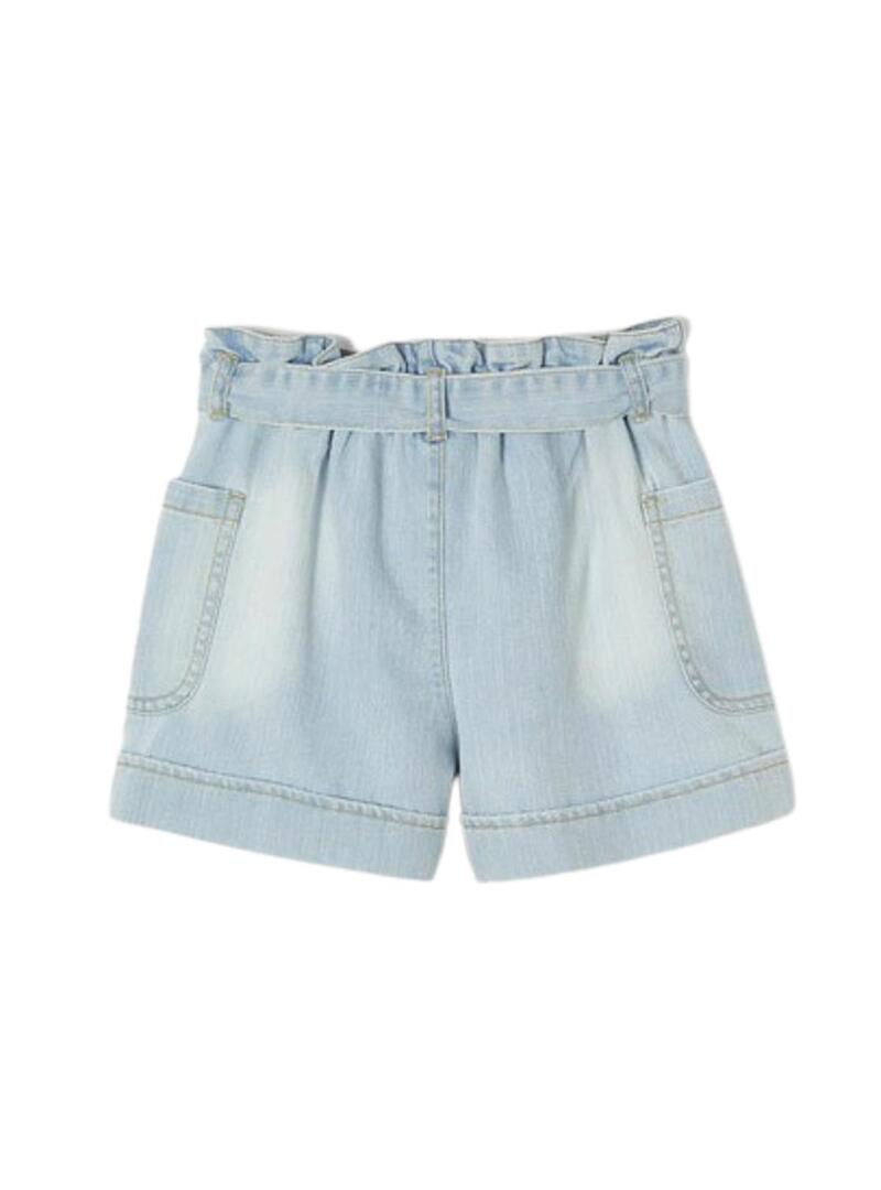 Pantaloni Mayoral Corto Denim Laccio per Bambina