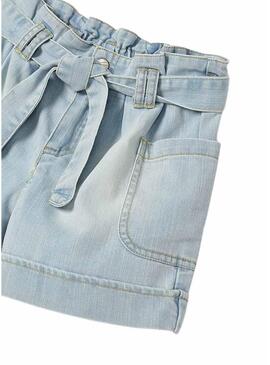 Pantaloni Mayoral Corto Denim Laccio per Bambina