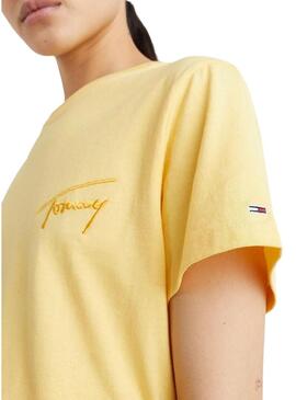 T-Shirt Tommy Jeans Rlxd Firma Amarilla Donna