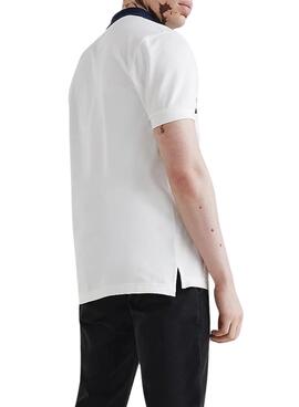 Polo Tommy Jeans Reg Chest Flag Bianco per Uomo