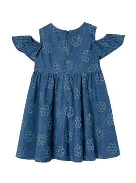 Vestito Mayoral Fiori Di Jeans Medi Per Bambina