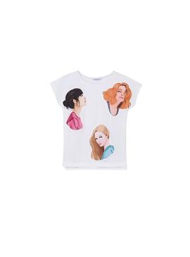 T-Shirt Mayoral Face Bianco Per Bambina