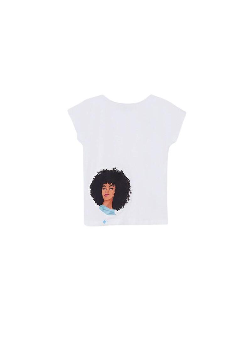 T-Shirt Mayoral Face Bianco Per Bambina