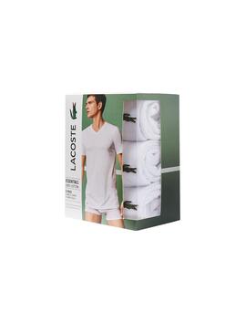Pack 3 T-Shirt Lacoste Slim Bianco per Uomo