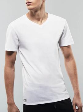 Pack 3 T-Shirt Lacoste Slim Bianco per Uomo