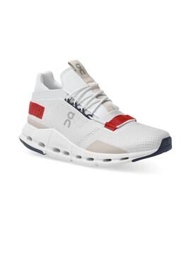 Sneaker On Running Cloudnova Bianco Rosso Uomo