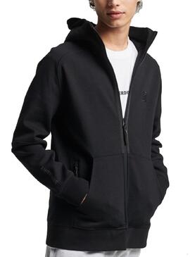 Felpa Superdry Code Tech Zip Nero Per Uomo