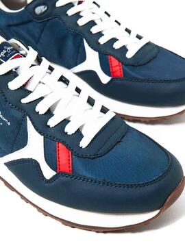 Sneaker Pepe Jeans Retro Britt Blu Navy Uomo