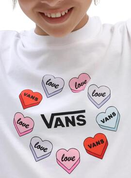 T-Shirt Vans Dolci Hearts Bianco Per Bambina