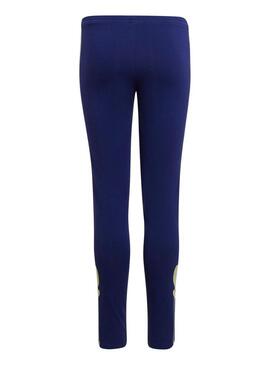 Leggins Adidas Pink Flower Blu Navy Per Bambina