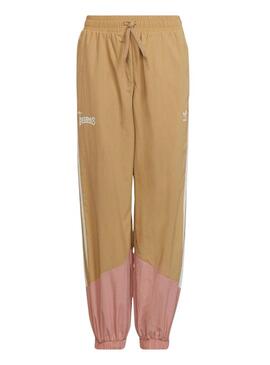 Pantalonies Adidas Woven Block Beige Per Bambina