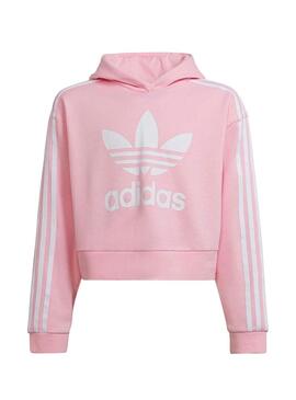 Felpa Adidas Cropped Adicolor Rosa Per Bambina