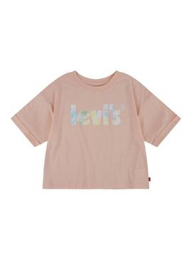 T-Shirt Levis Meet and Greed Rosa Per Bambina