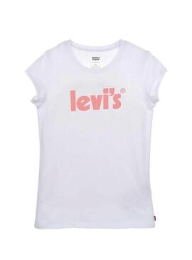 T-Shirt Levis Basic Logo Bianco Per Bambina