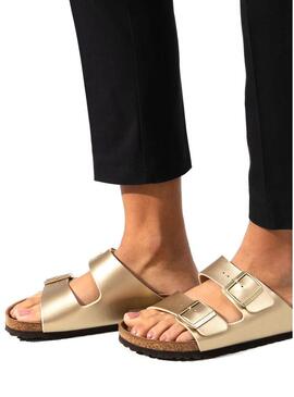 Sandali Birkenstock Arizona BF Gold Per Donna