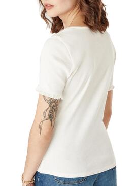 T-Shirt Naf Naf Costine E Bottoni Bianco Donna