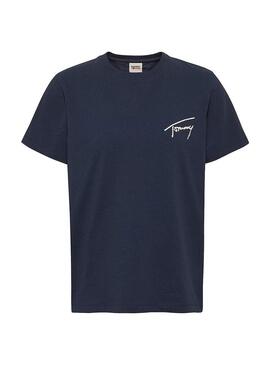 T-Shirt Tommy Jeans Signature Blu Navy Per Donna