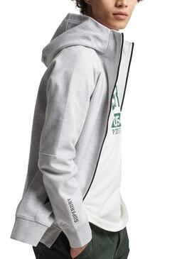 Felpa Superdry Code Tech Zip Grigio Per Uomo
