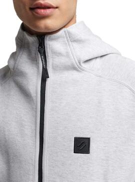 Felpa Superdry Code Tech Zip Grigio Per Uomo