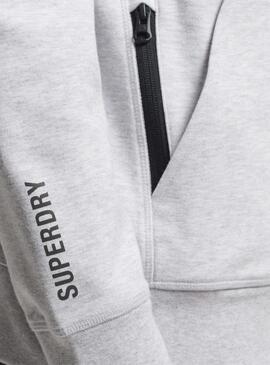 Felpa Superdry Code Tech Zip Grigio Per Uomo