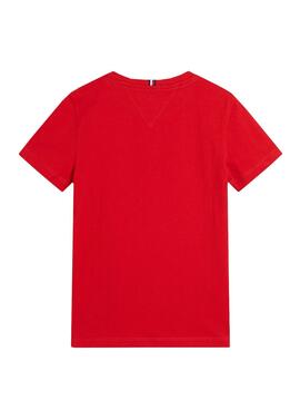 T-Shirt Logo Tommy Hilfiger Rosso Per Bambino