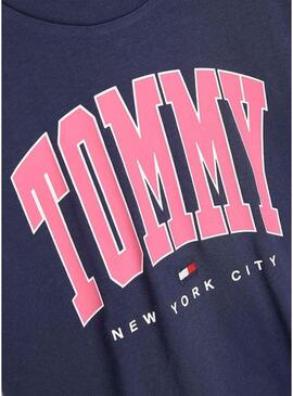 T-Shirt Tommy Hilfiger Bold Varsity Blu Navy Bambina