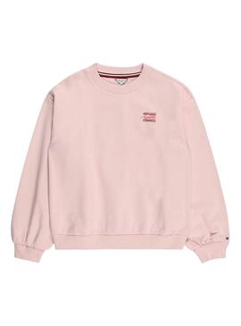 Felpa Tommy Hilfiger Script Rosa Per Bambina