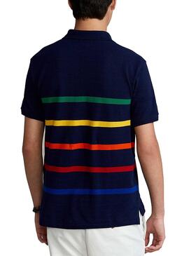 Polo Polo Ralph Lauren Strisce Blu Navy Per Uomo