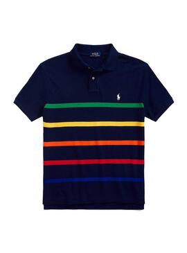 Polo Polo Ralph Lauren Strisce Blu Navy Per Uomo