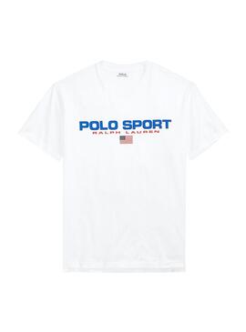 T-Shirt Polo Ralph Lauren Sport Bianco Uomo