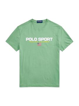 T-Shirt Polo Ralph Lauren Sport Verde Uomo