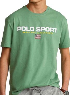 T-Shirt Polo Ralph Lauren Sport Verde Uomo