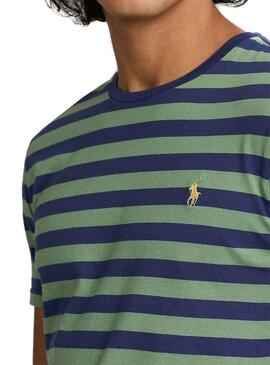 T-Shirt Polo Ralph Lauren Slim Strisce Verde Uomo