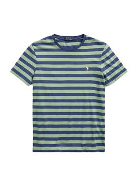 T-Shirt Polo Ralph Lauren Slim Strisce Verde Uomo