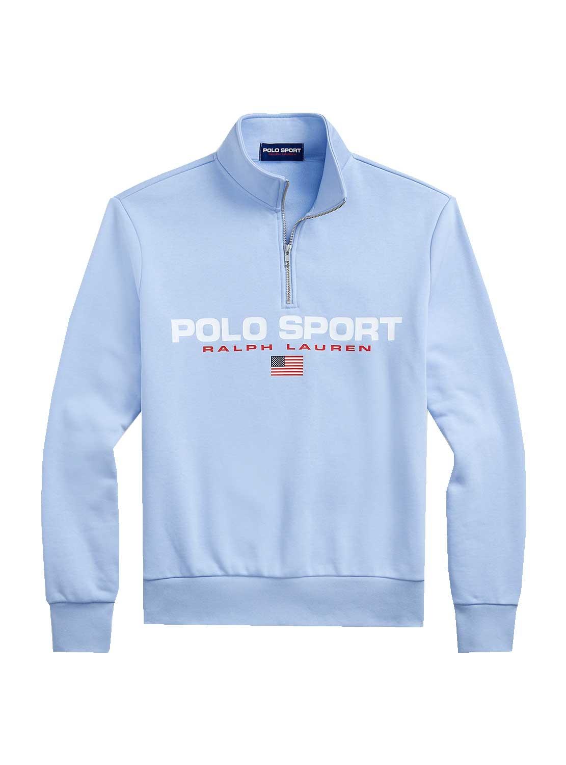 Felpa Polo Ralph Lauren Sport Zip Blu Uomo