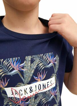 T-Shirt Jack & Jones Astal Shape Blu Navy Bambino