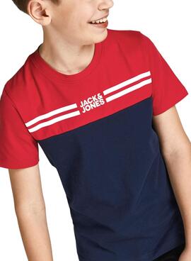 T-Shirt Jack & Jones Steve Rosso Per Bambino