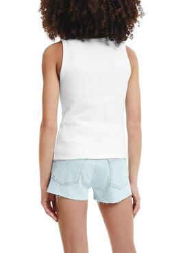 T-Shirt Cinturini Con logo Calvin Klein Bianco Bambina