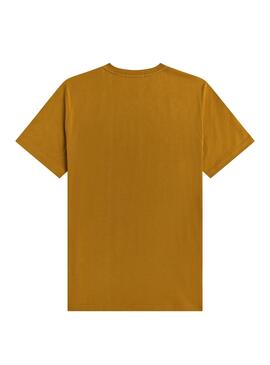 T-Shirt Senape ricamata Fred Perry Per Uomo