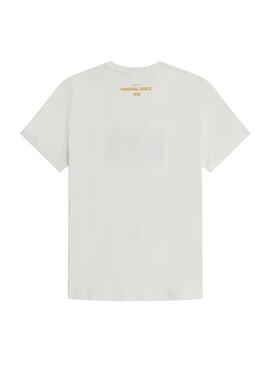 T-Shirt Grafica astratta Fred Perry Bianco