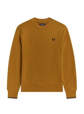 Felpa Fred Perry Girocollo Senape Uomo