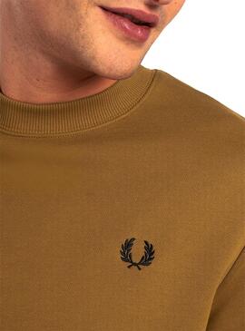 Felpa Fred Perry Girocollo Senape Uomo