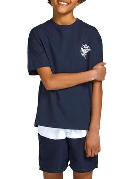 T-Shirt Jack & Jones Flows Blu Navy Per Bambino