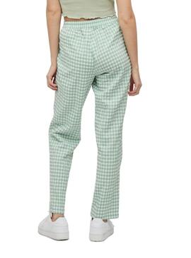 Pantaloni Vila Gingsie Quadri Verde per Donna