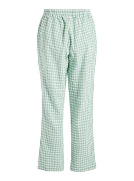 Pantaloni Vila Gingsie Quadri Verde per Donna