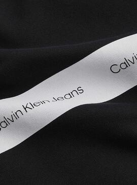 Felpa Calvin Klein Contrast Stripe Nero Uomo