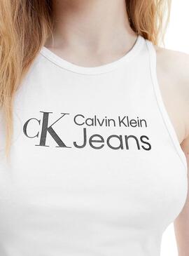 T-Shirt Calvin Klein Urban Logo Tank Bianco Donna