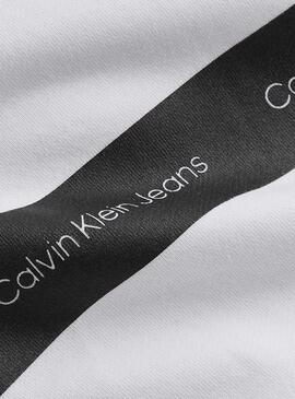 Felpa Calvin Klein Contrast Stripe Bianco