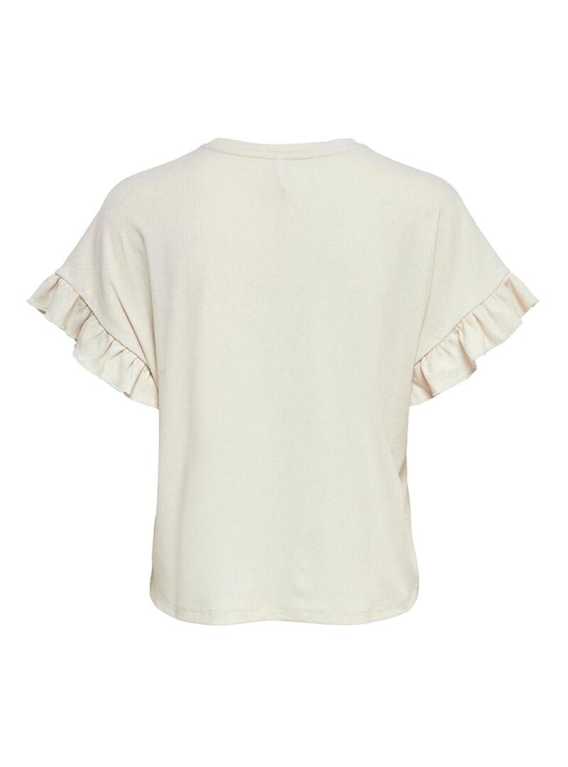 T-Shirt Only Marla Glitter Beige Per Donna