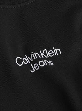 Vestito Calvin Klein Stacked Logo Nero Per Donna